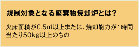 規制対象となる廃棄物焼却炉とは？